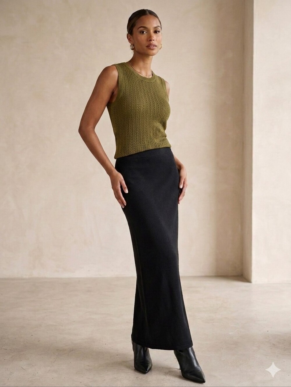 Coldwater Creek Black Maxi Skirt